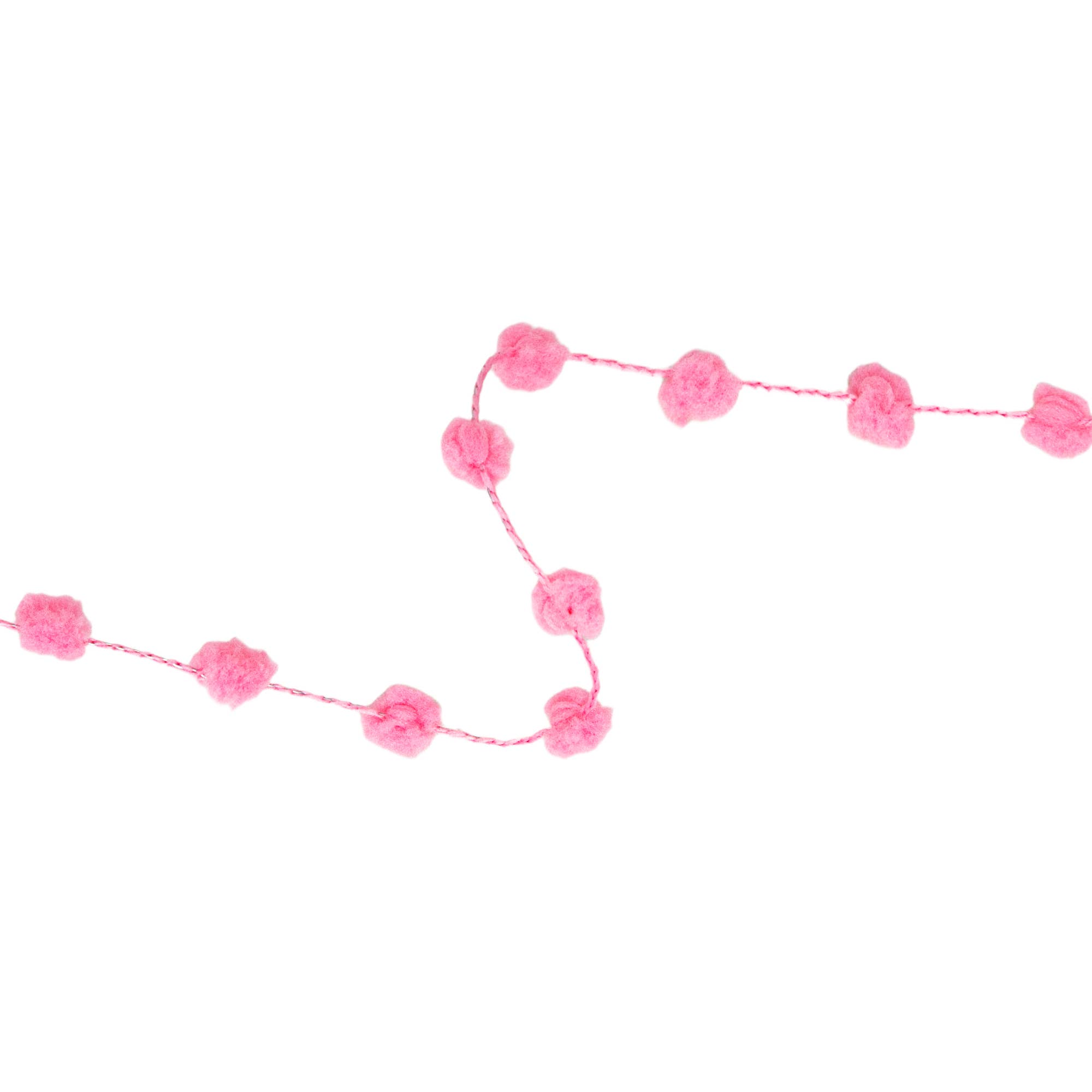 LA Ribbons Wholesale - Wholesale Pom Poms - 8mm Wired Pom Pom | Pink | 25 Yard Roll3