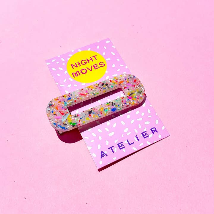 Night Moves Atelier - Wholesale Hair Clip - Women's - Confetti Clash Resin Hair Clips
