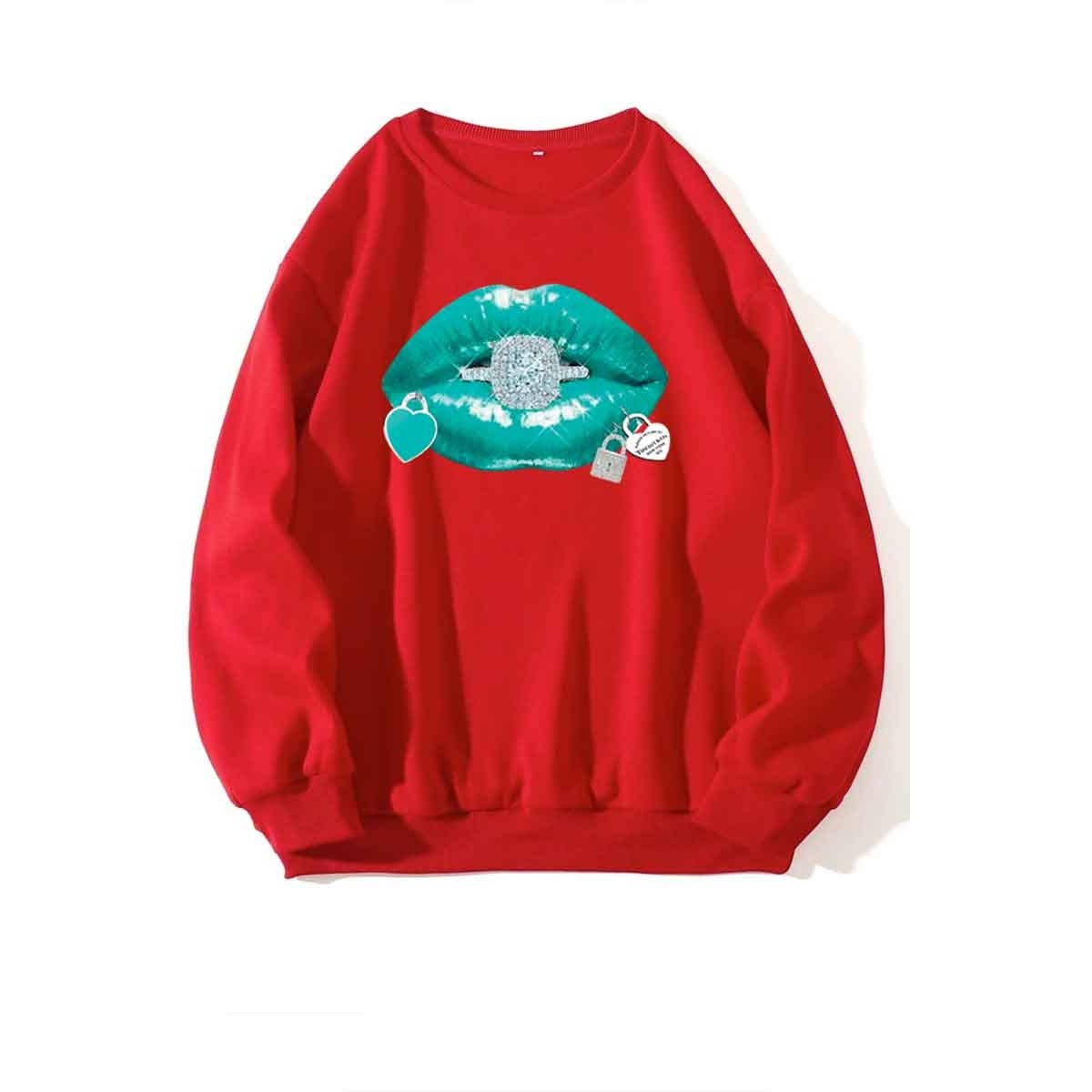 Nobrand – wholesale Sweatshirt med tryck - Dam – MULTY FÄRG MODE GRAFISK DAMTRÖJA1