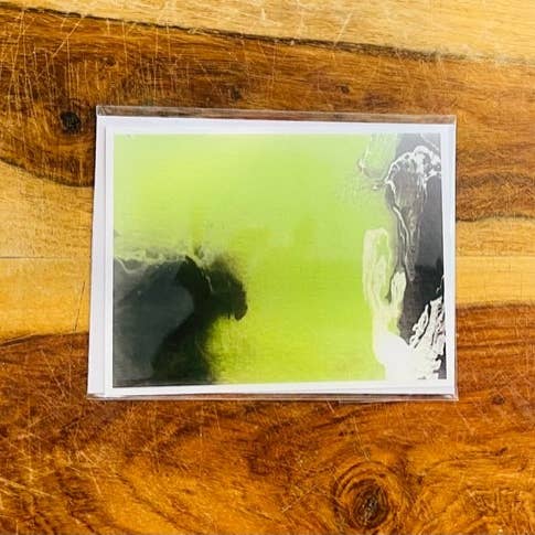 Carte-note abstraite - Asst-1 Green pour la vente par Red Canvas Gallery