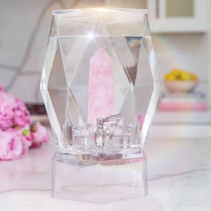 Rose Quartz Crystal Elixir Water Dispenser for wholesale by SOJI ENERGY