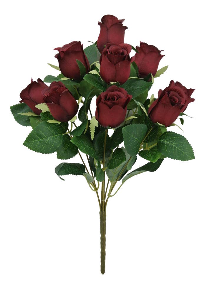 17 IN ROSE BUD BUSH X 9 - 84885-BG for wholesale by General Wholesale Inc