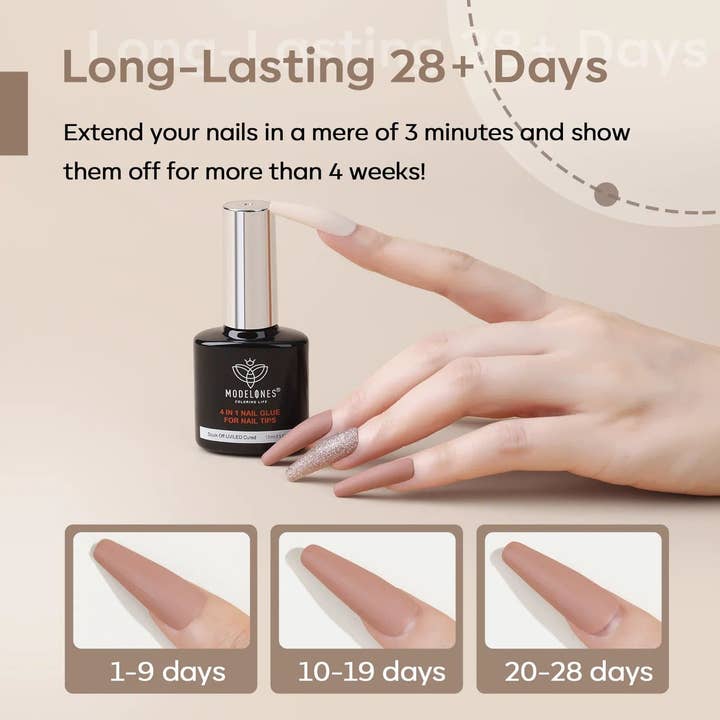 Modelones - Wholesale Nail hardener/strengthener - 4-In-1 Multi-Functional Nail Glue Gel For Tips 15ml
