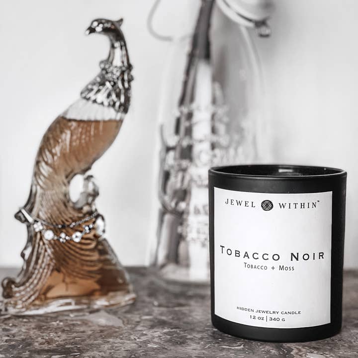 Jewel Within - Vente Bougie en bocal - Bougie à bijoux Tobacco Noir2