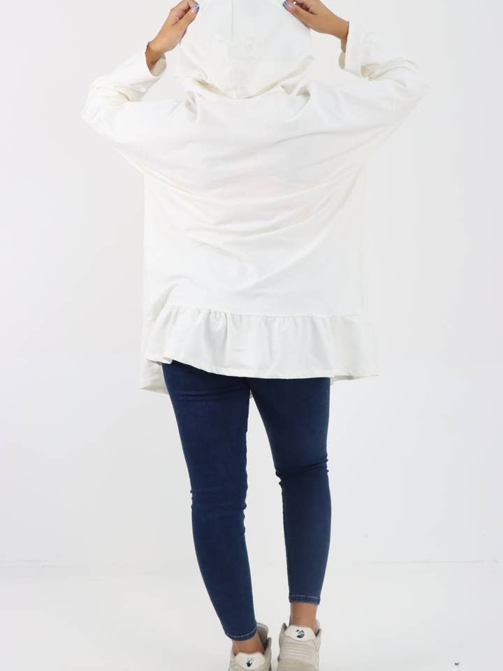 Miss Bold – Engroshandel Hoodie – Kvinder – Italiensk langærmet hættetrøje med flæser23