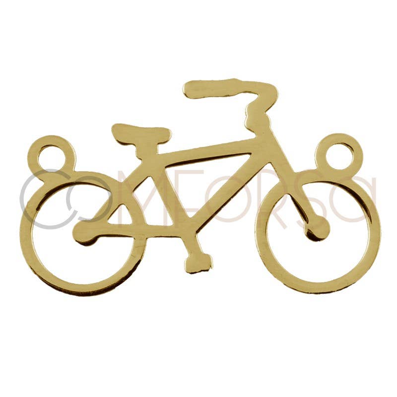 COM FORSA SL - Wholesale Individual Charm/Pendant - Gold-Plated Sterling Silver 925 Bicycle Pendant-Connector 162