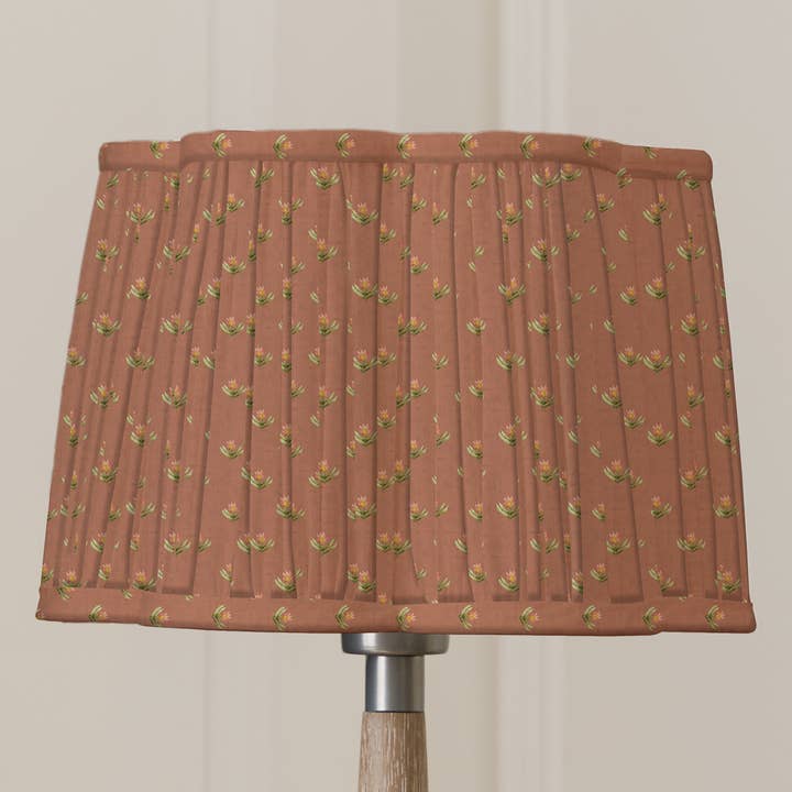 Raja Pleated Scalloped Lamp Shade Terracotta for wholesale on Faire