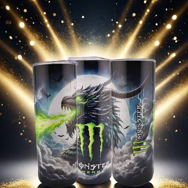 Alpha Wholesale - Wholesale Insulated Mug/Tumbler - 🐉⚡ Alpha Printing 20oz Tumbler – Energy Drink Dragon Edition