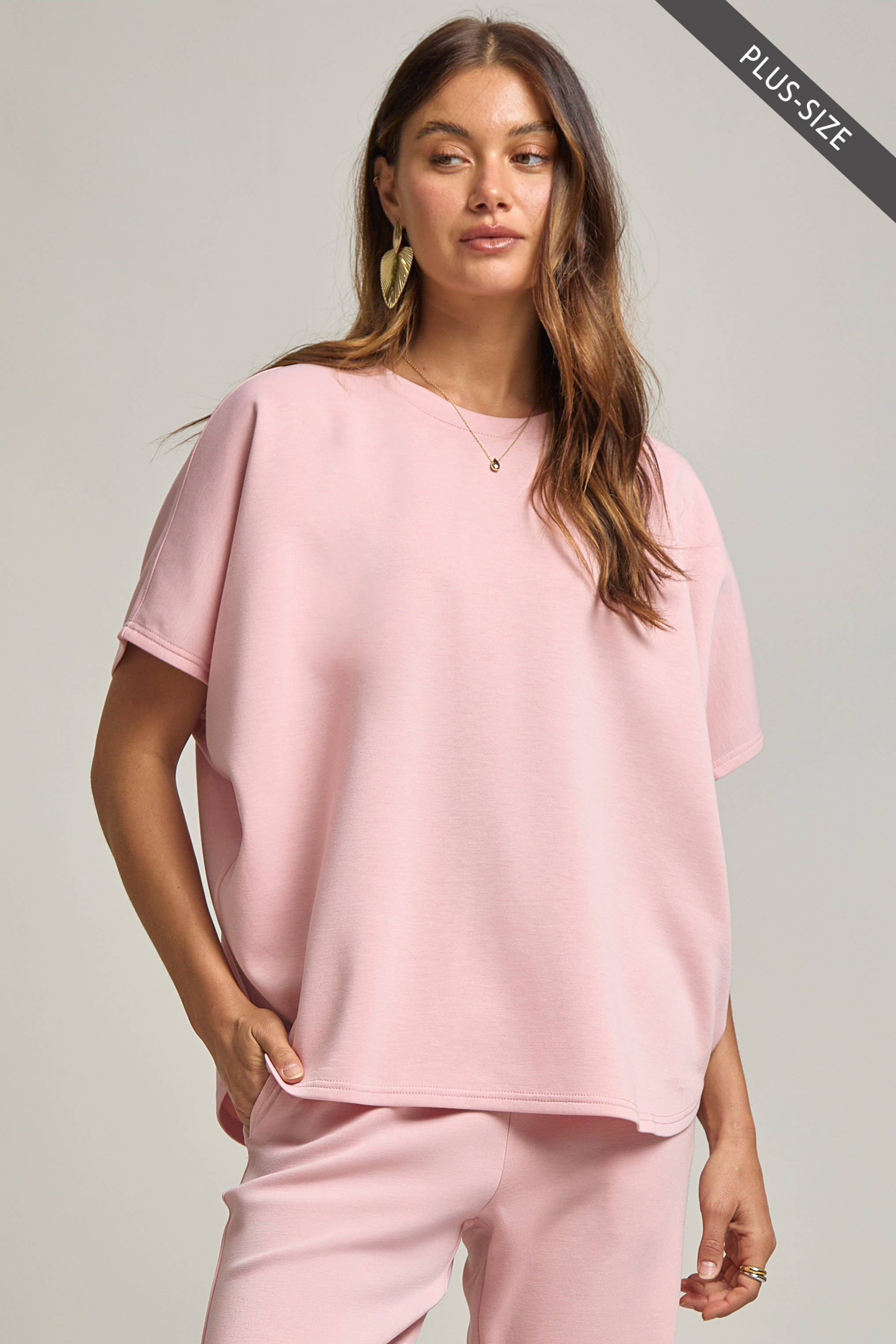 Dear Scarlett - Wholesale Top & Pant Set (NOT Loungewear) - Women's - PLUS SIZE Poncho Top + Bell Bottom Modal Set 4