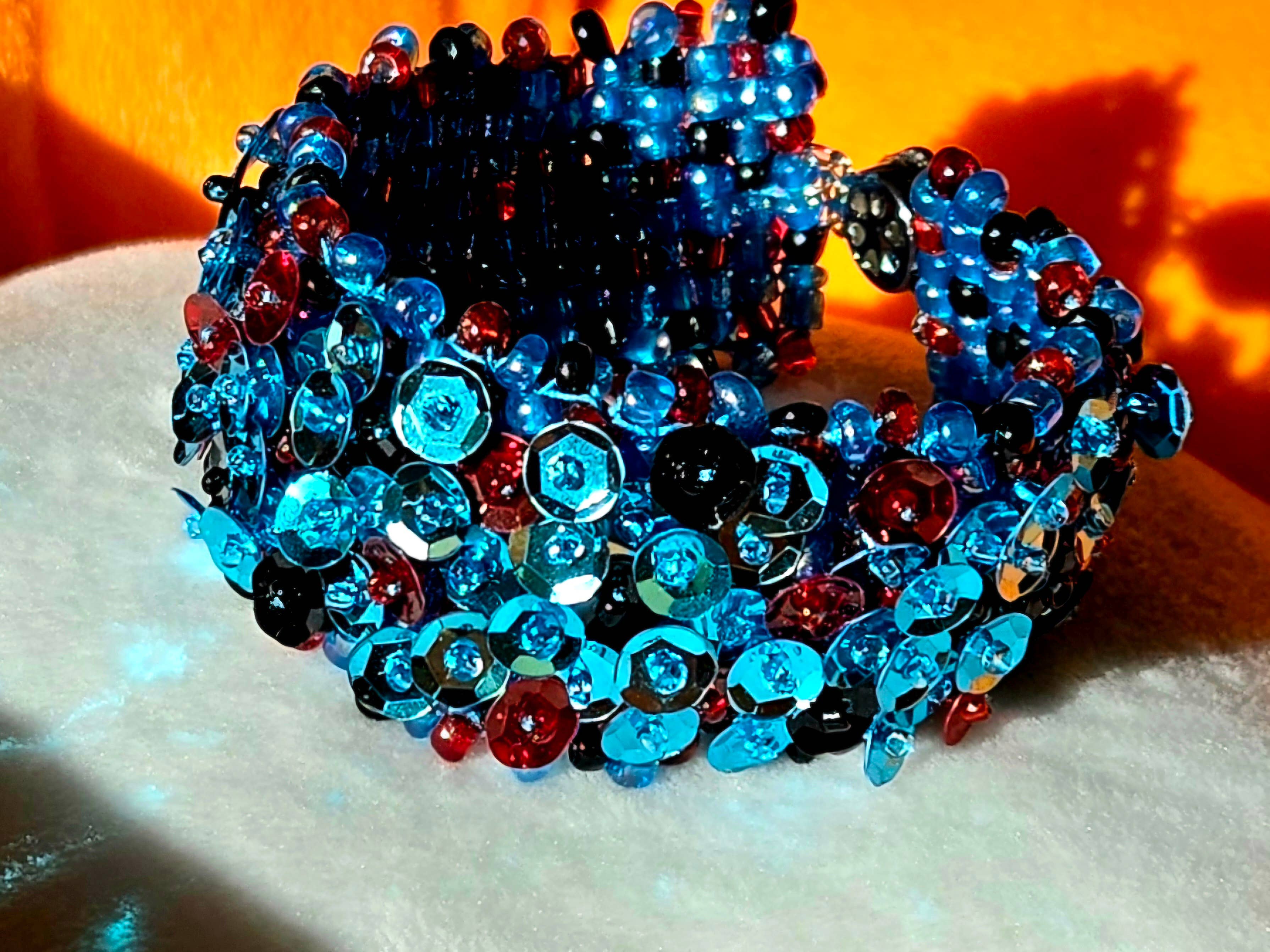 Fiona Accessories - Wholesale Beaded Bracelet - Sequin Handmade Beaded Bracelet button closure (mix)2