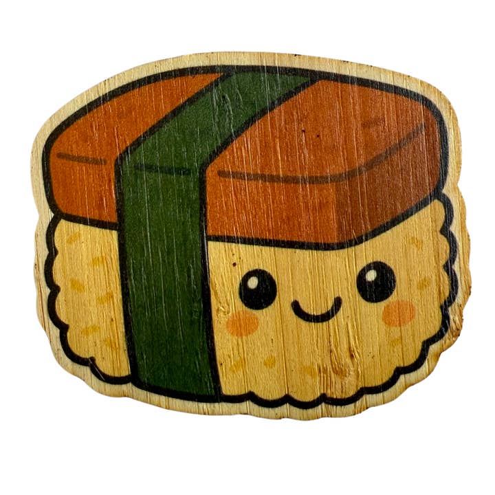 Cute Spam Musubi for wholesale by Bamboo Wood Stickers