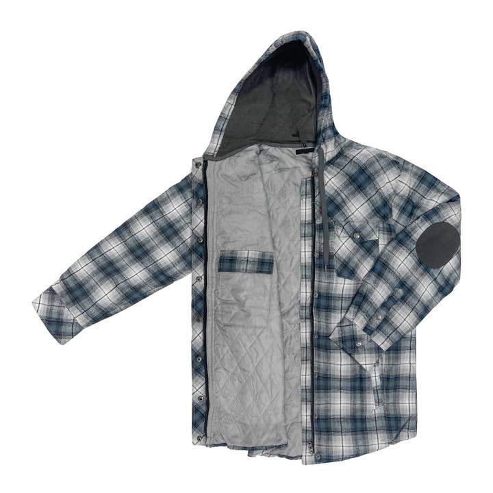 Grand Sierra - Wholesale Jacket - Men's - Men's Insulated Lined Flannel Jacket with Hood1