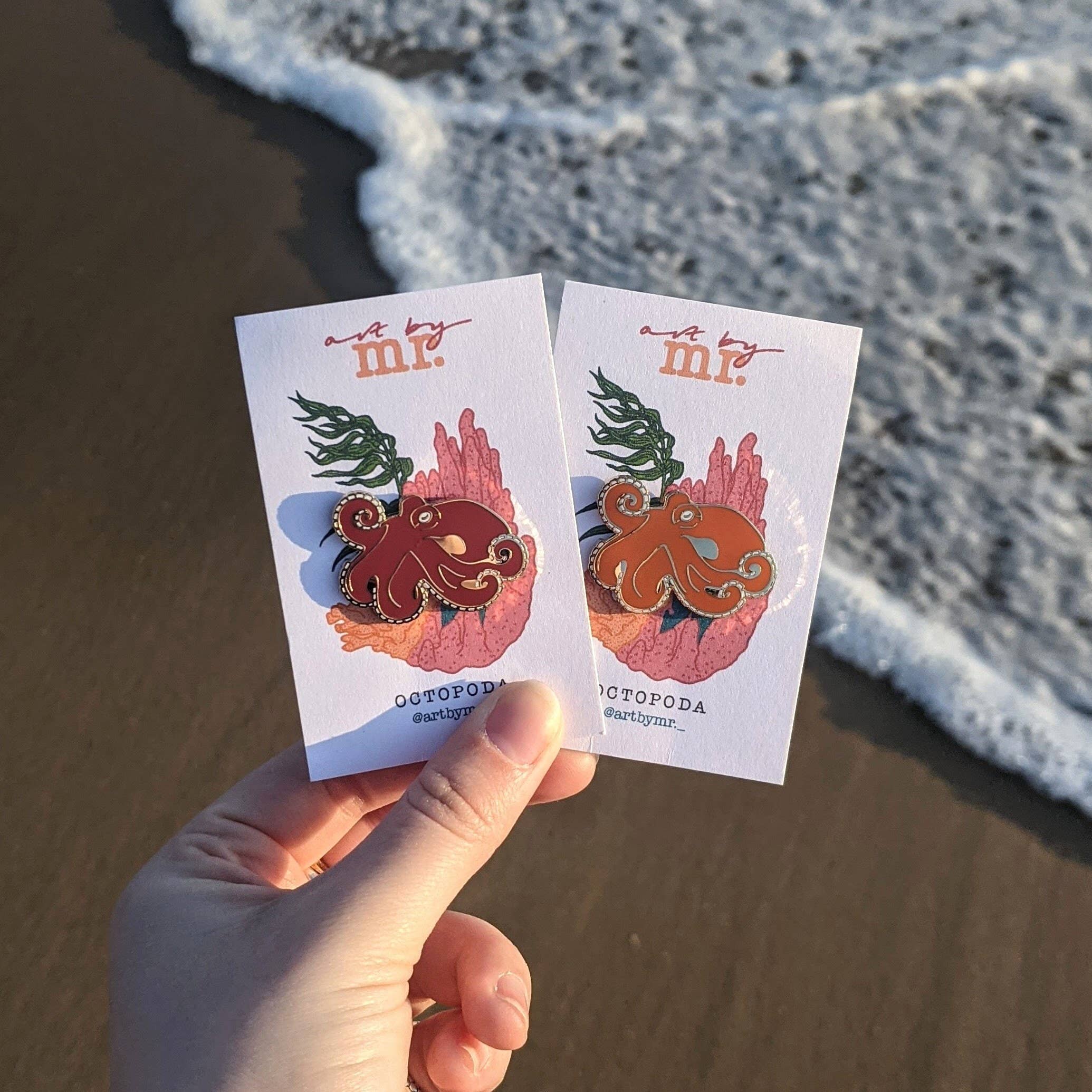 Drawn to Nature - Wholesale Lapel Pin/Button - Octopus Pin Badge - Cephalopod Enamel Pin5