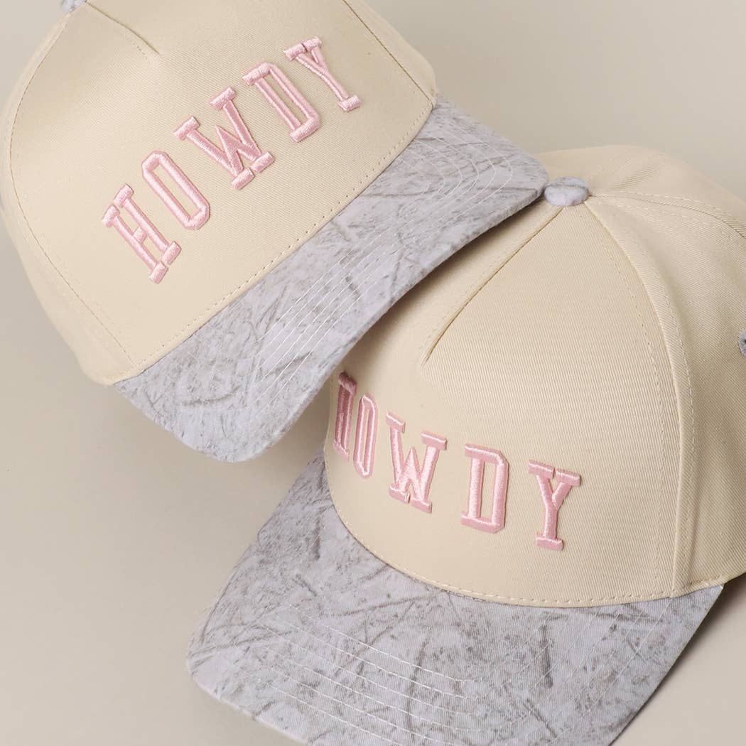 HOWDY Embroidered Two-Tone WHITE CAMO Trucker Hat for wholesale on Faire1