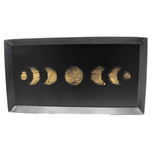 Green Tree – wholesale Prydnadsbricka – Green Tree järnbricka med månfas 22x12 cm svart1