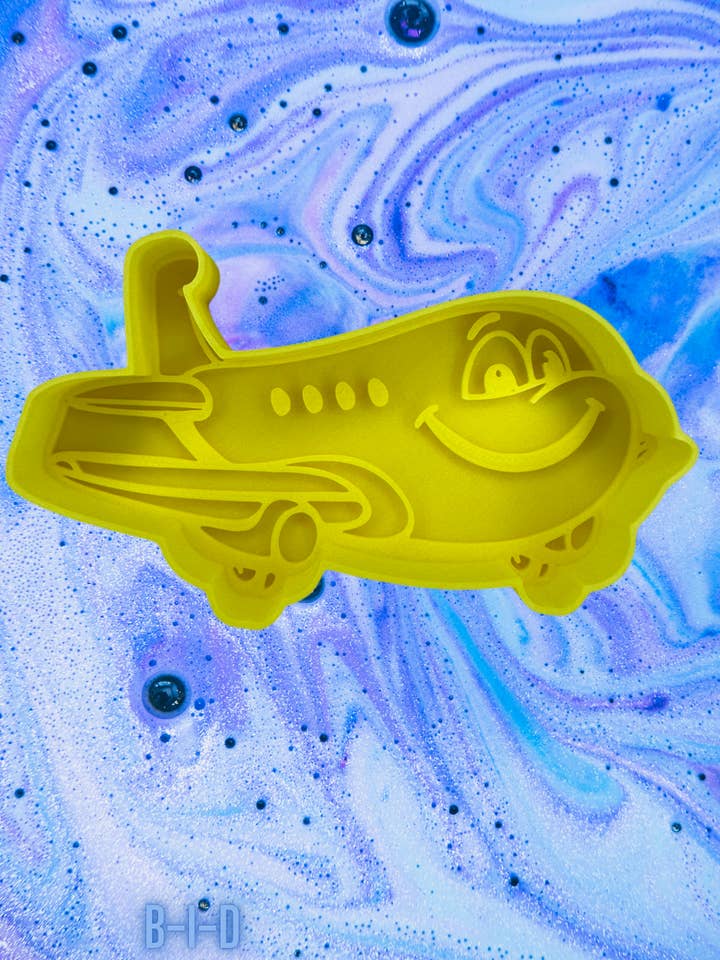 Happy Plane Bath Bomb Mold (Novelty Bath Bomb Molds) for wholesale by BID Designs