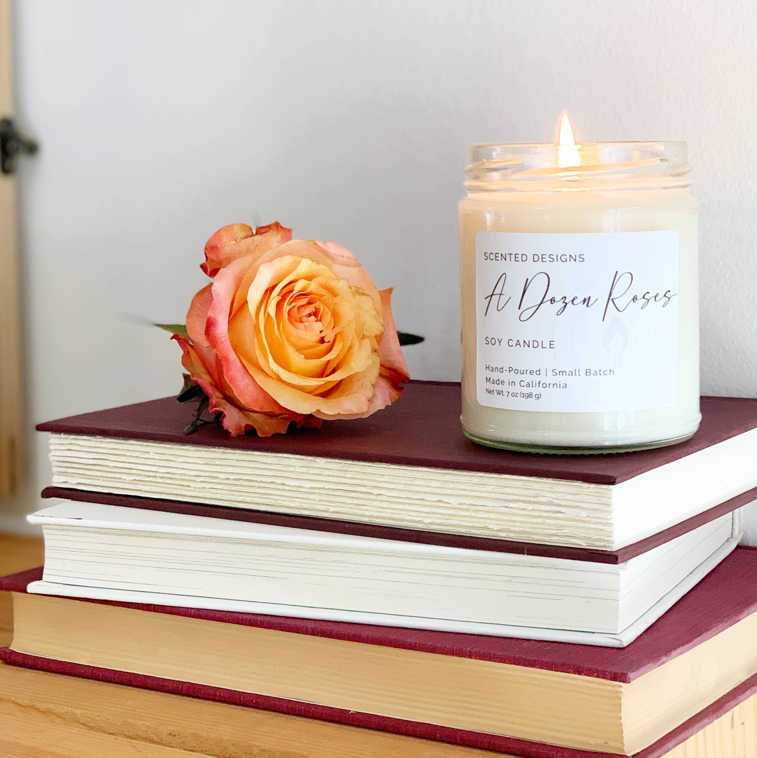 Scented Designs Candle Co - Wholesale Jar/Filled Candle - A Dozen Roses Soy Candle - 7oz Signature Jar2
