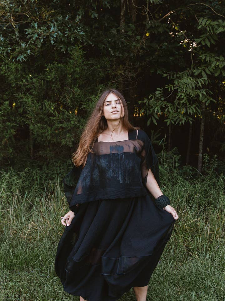 Bellows Skirt, Black for wholesale by Megan-Ilene