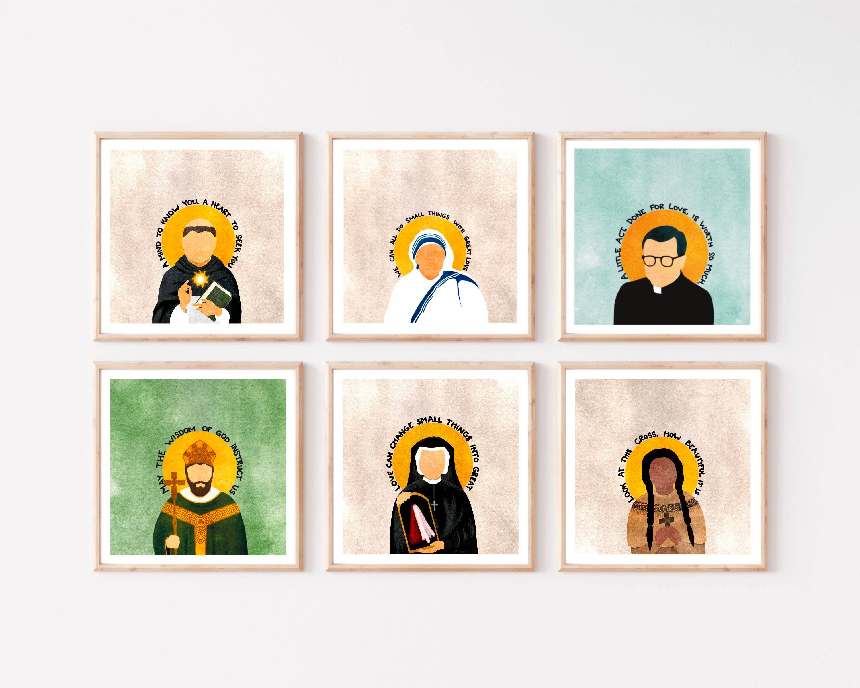 Small Things Print Co. - Wholesale Art Print - St. Kateri Tekakwitha Art Print, 6x6 in. Wall Art, Catholic2