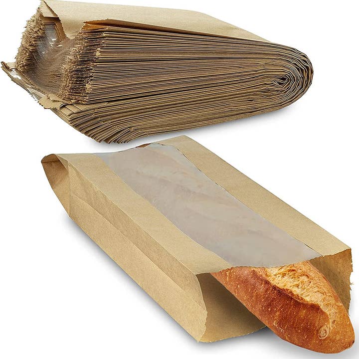 MT Products - Wholesale Food Storage Wrap/Bag - MT Products Brown Paper Bread Bags with Window