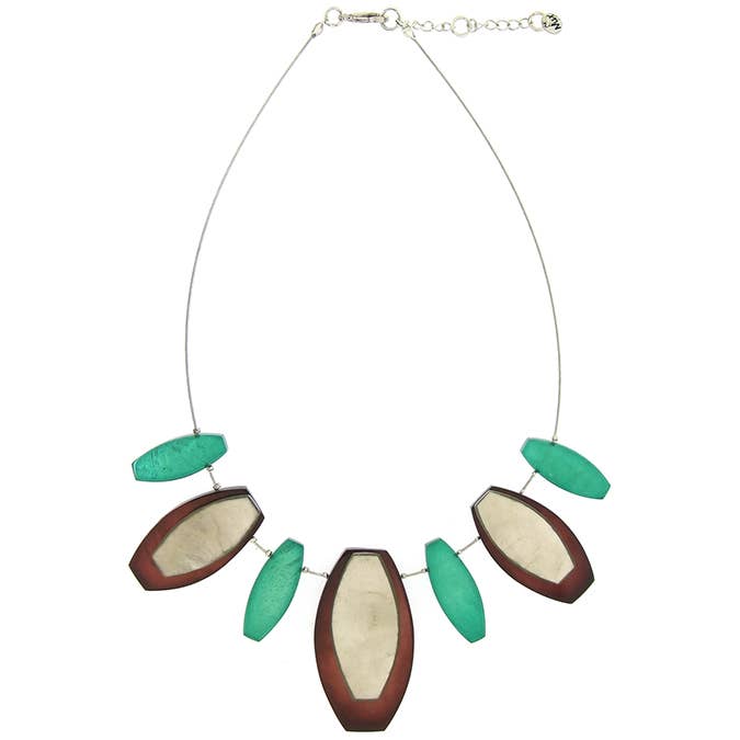 halskæde i skal i harpiks for engroshandel hos Culture Mix