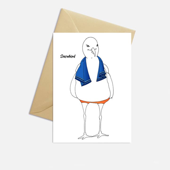 Funny Father's Day Card Summer Fun on The Beach Snowbird for wholesale by Here On Lake Huron