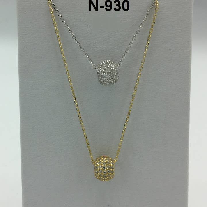 Ciondolo a sfera in argento Sterling Pave Slide N-930 per la vendita all'ingrosso da parte di Silver N Accessories
