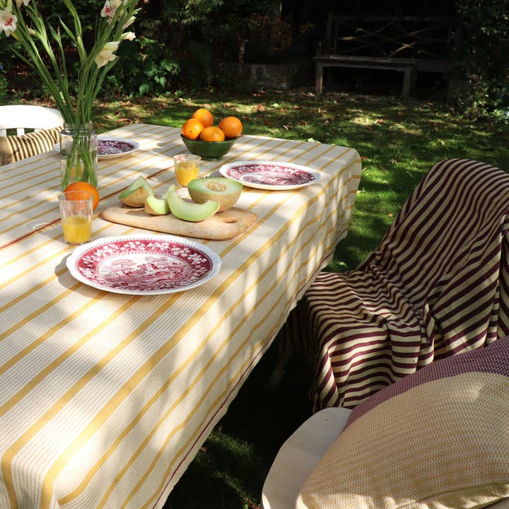 Jirrapa Yellow Tablecloth, handwoven sustainable cotton for wholesale by Boon & Up