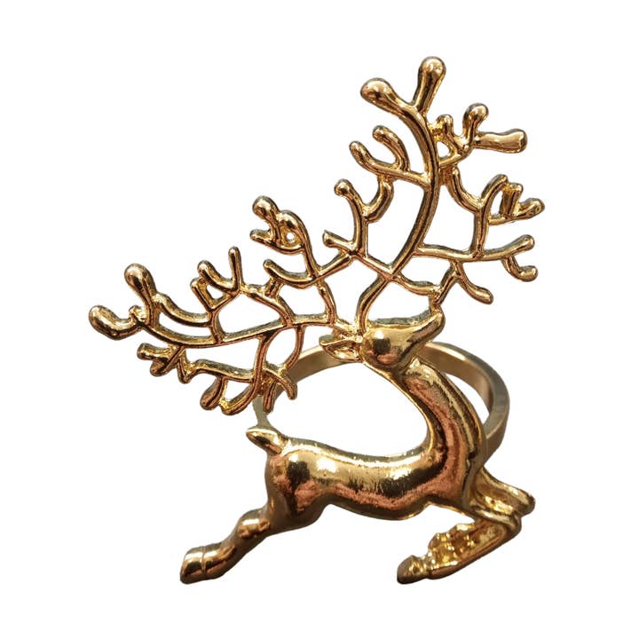 Palhetas de Correr Douradas com Anéis de Guardanapo (Conjunto de 4) por atacado de Qube Luxe by Debbie Marks