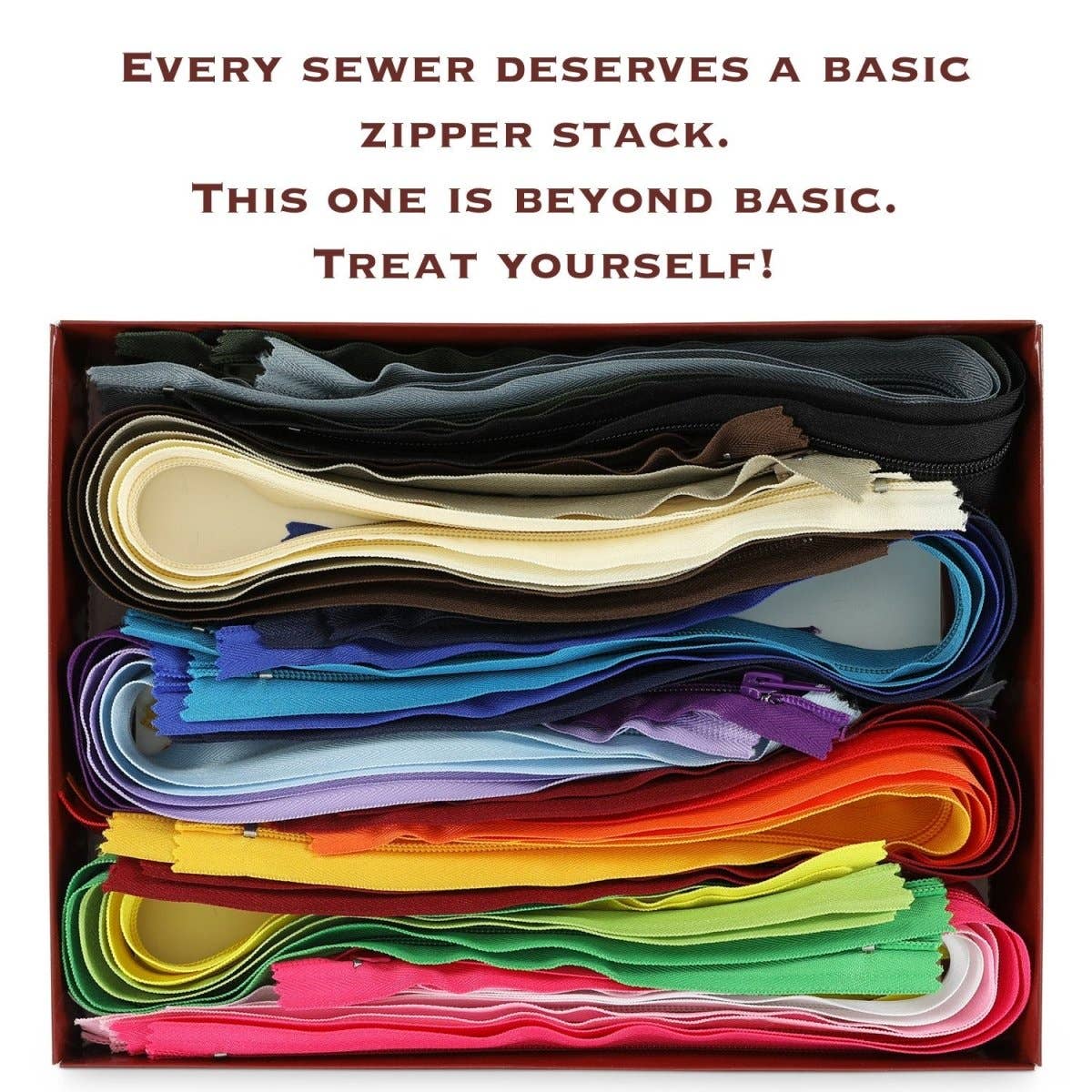 Madam Sew - Wholesale Craft Supplies - Zipper Sets - 44 pcs/box - 22 colors - Large 18in2