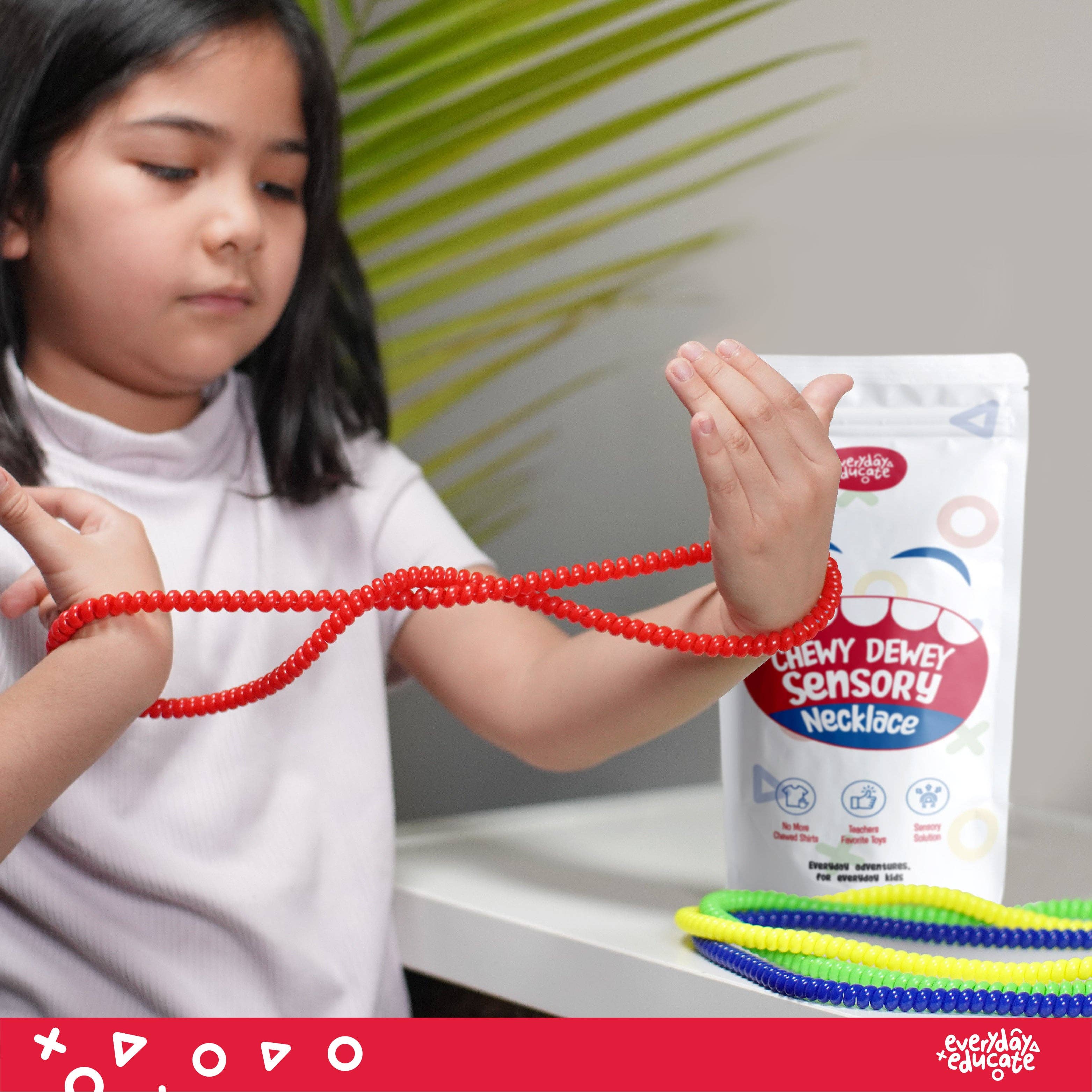 Everyday Educate - Wholesale Fidget Toy - Kids - Chewy Dewey™ Sensory Necklace - (4 Pack)5