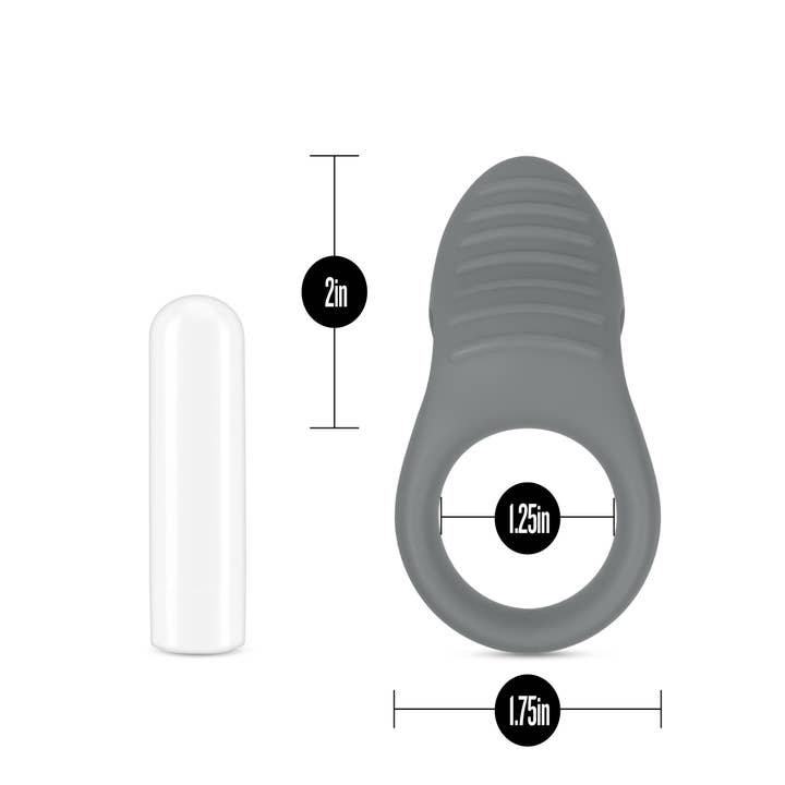 Blush - Wholesale Sex Toy - Noje C1- Rechargeable 10 Function Vibrating Cock Ring -Slate