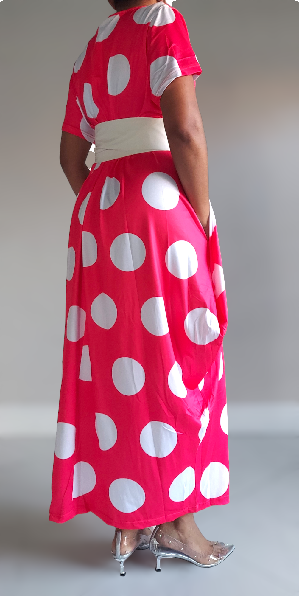 India Batik - Wholesale Dress - Women's - Bubble Dress Red & White Polkadot2