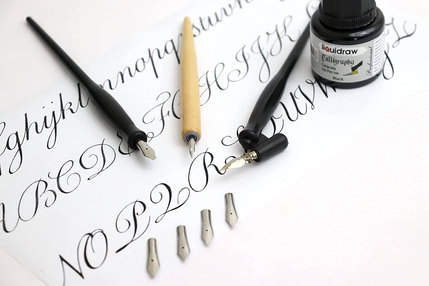 Liquidraw - Wholesale Pen - Liquidraw Calligraphy Pens Set Dip Pen Nibs Holder Set With Black Calligraphy Ink For Artists, Beginners, Adults & Kids6