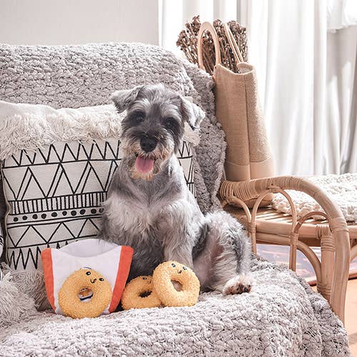 Hugsmart Products Inc - Wholesale Pet Plush Toy - Dog - HugSmart Pet - Food Party | Onion Ring - Interactive Toy
