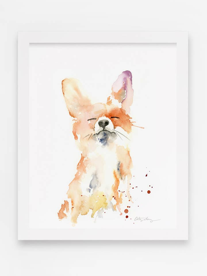 Impression d'art aquarelle Fier Fox pour la vente par Easy Sunday Club