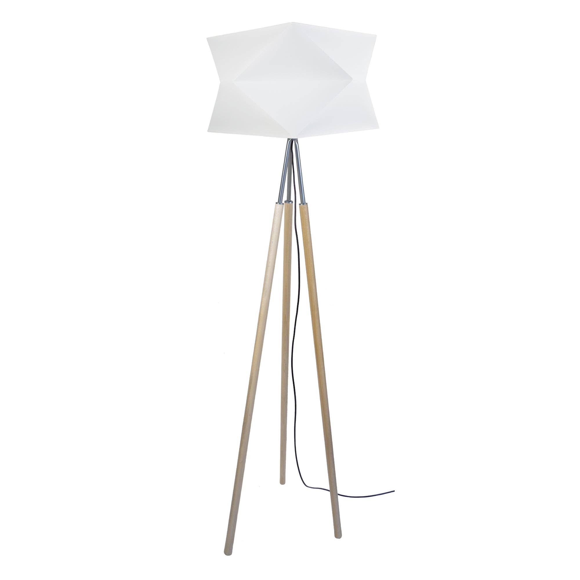 Tosel Shop - Wholesale Accent/Desk Lamp - GOTEBORG - Natural and White Wood Tripod Floor Lamp0