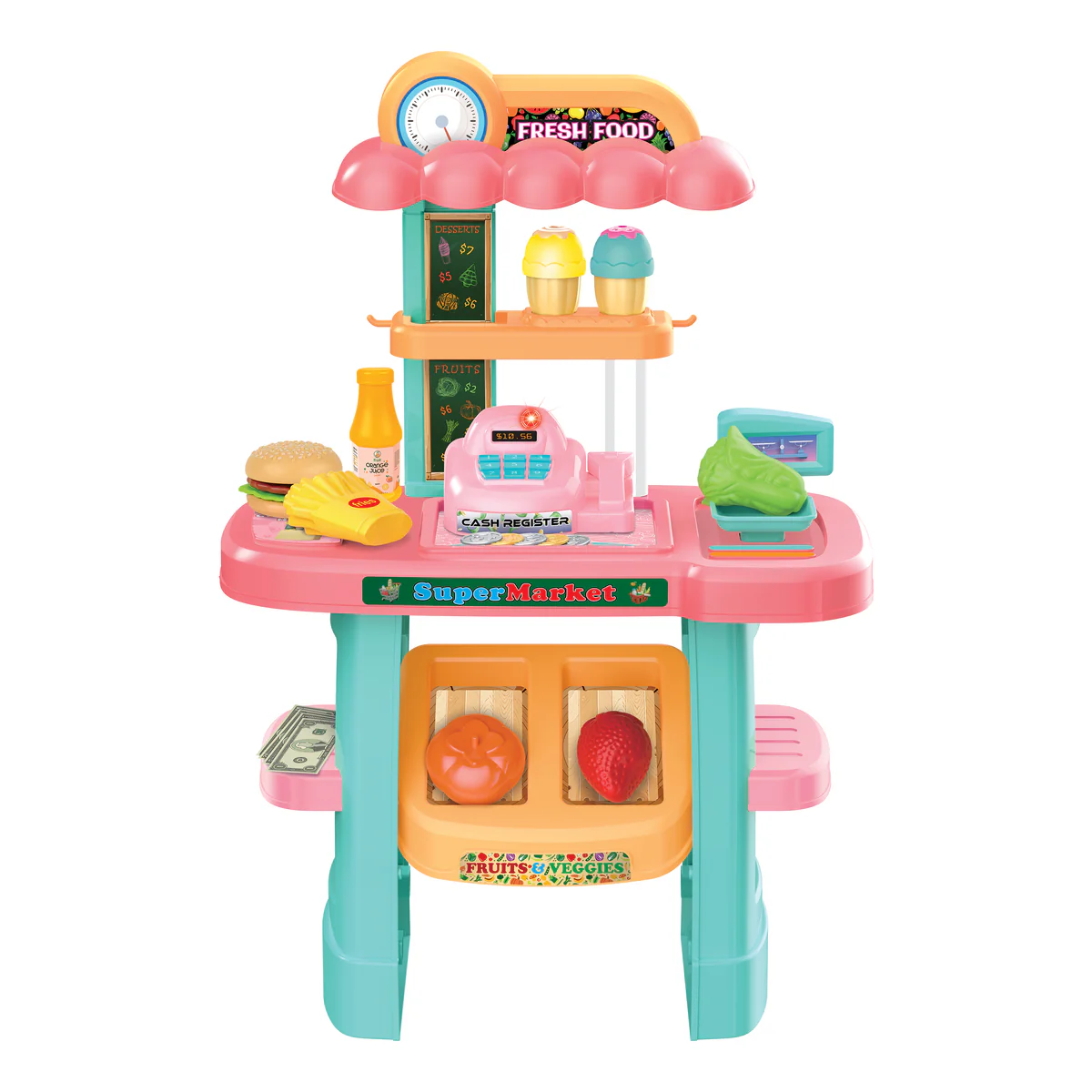 World Tech Toys - Wholesale Toy Set - Kids - 33 Piece My Market Stand Kid's Grocery Store Playset0