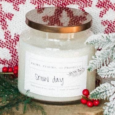 Schneetag Sojakerze für den Großhandel von Palms, Psalms, & Prosecco