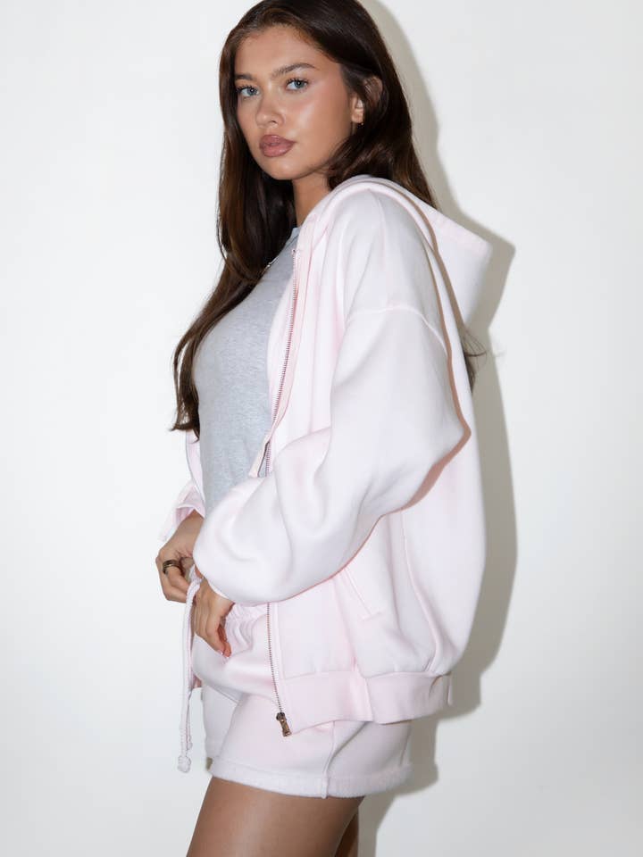 TICTOC - Wholesale Hoodie - Women's - UNIVERSITY Plush Fleece Loose Fit Zip Up Hoodie With Pockets49