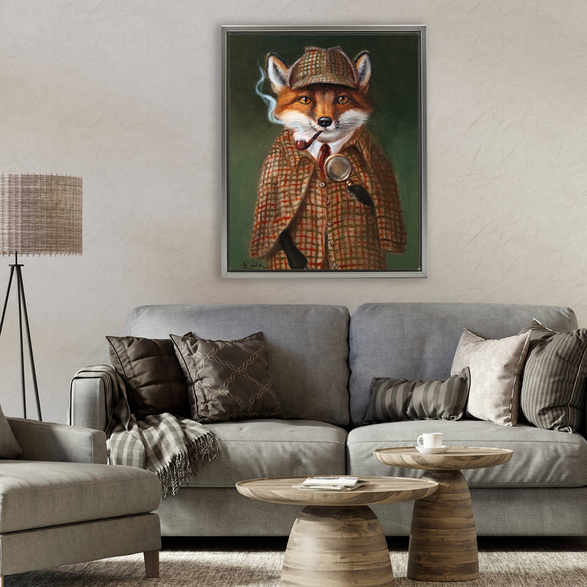 Stupell Industries - Wholesale Wall Sign - Detective Fox with Pipe - Framed Wall Art5
