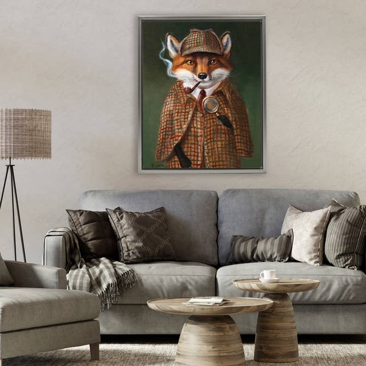 Stupell Industries - Wholesale Wall Sign - Detective Fox with Pipe - Framed Wall Art5