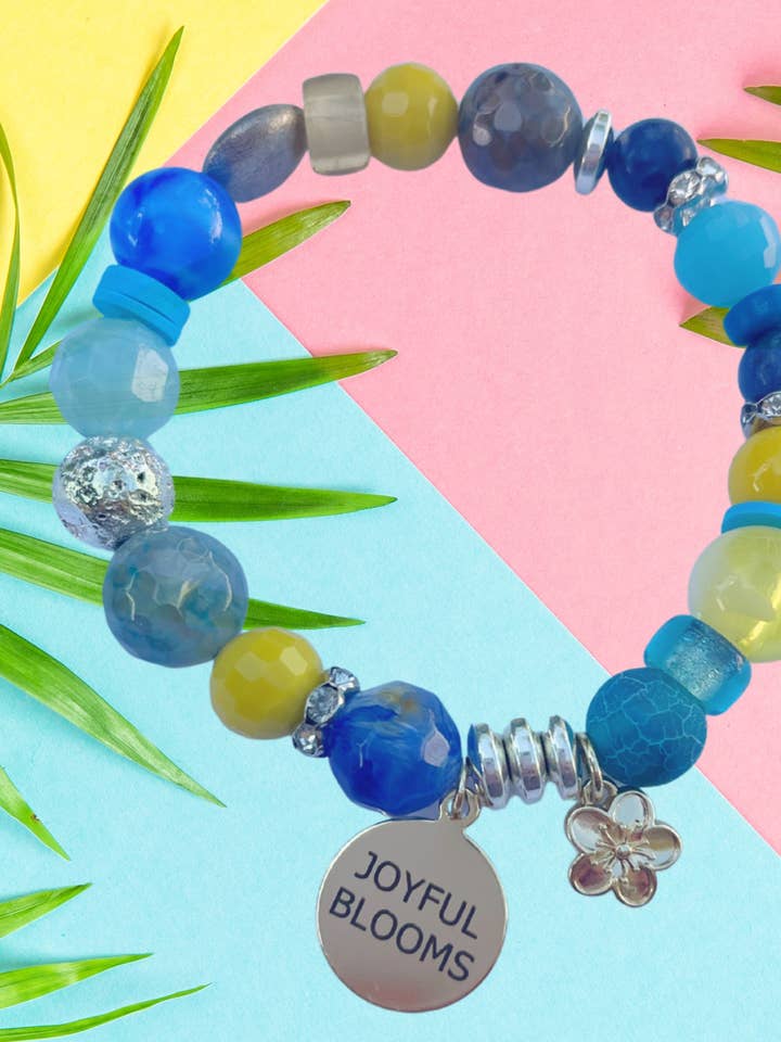 Colorful Statement Chunky Beaded Bracelet for wholesale by Joyful Jewels by Joyful Blooms