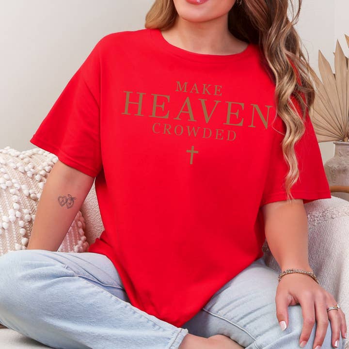 Shoppe SHC - Wholesale T-Shirt (Graphic) - Women's - Make Heaven Crowded Christian Graphic Shirt | Comfort Color4