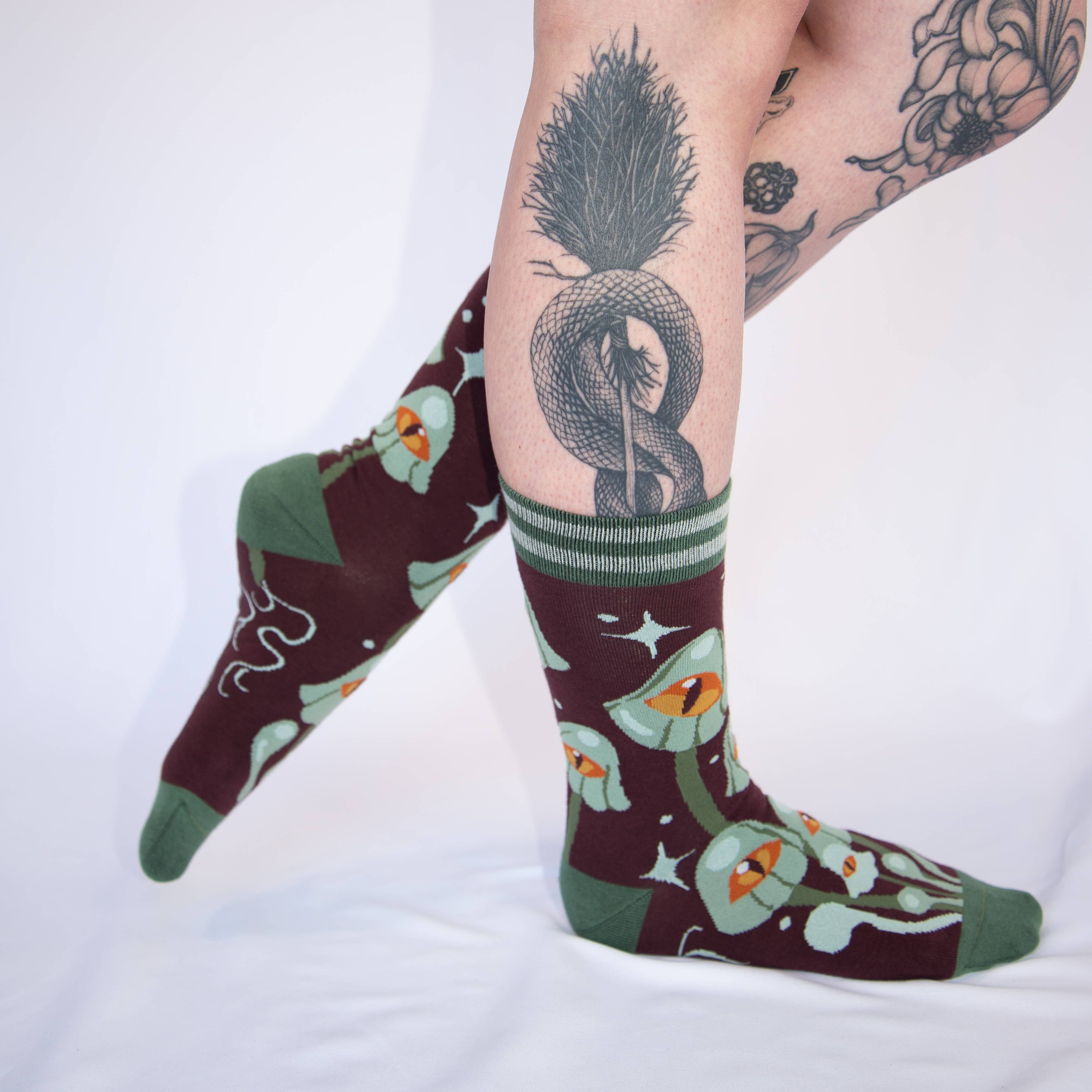 FootClothes LLC - Wholesale Socks - Unisex - Mystic Mushrooms Crew Socks13