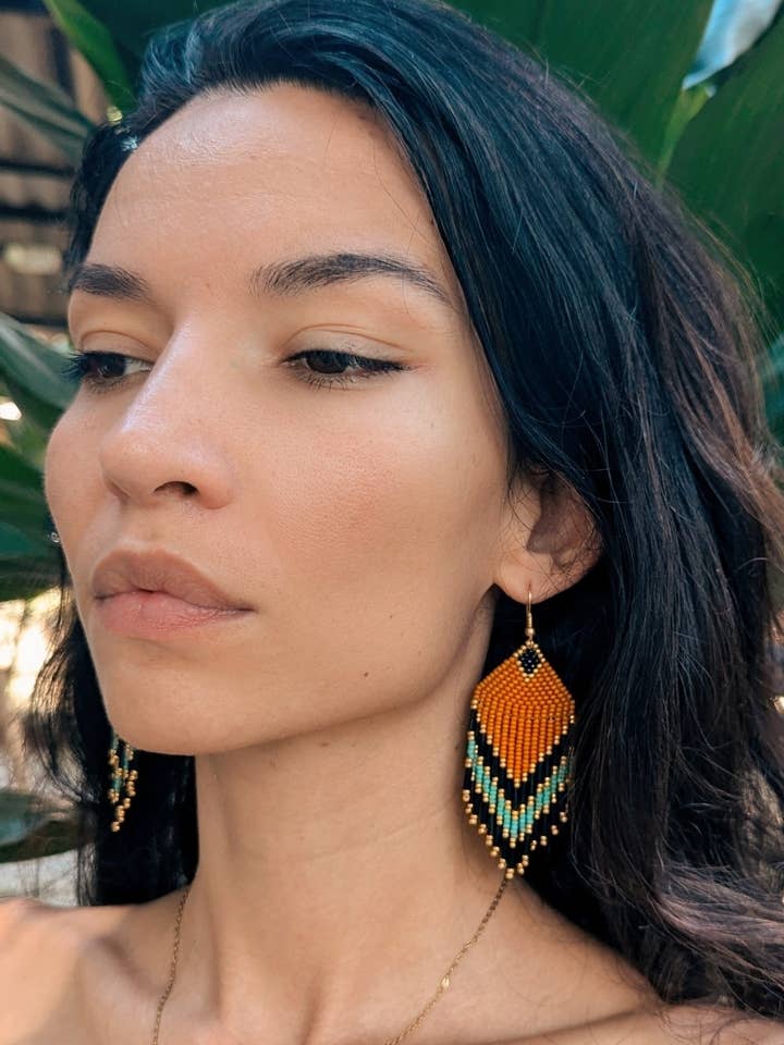 Handmade flame colors earrings - 1920 for wholesale by Agua del Río