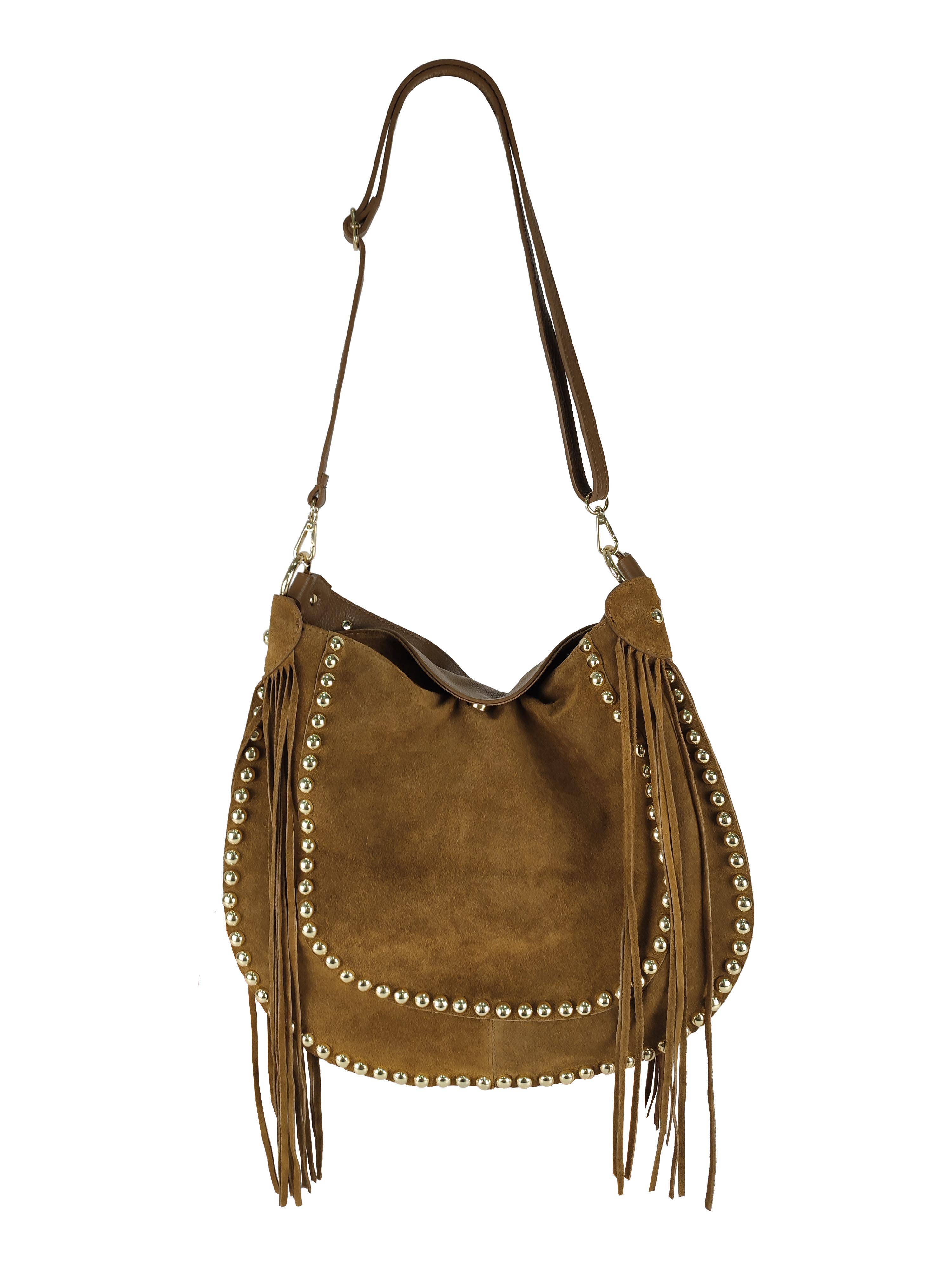 Florence Leather – Engroshandel Skuldertaske – til kvinder – Skuldertaske i ruskind med frynser8