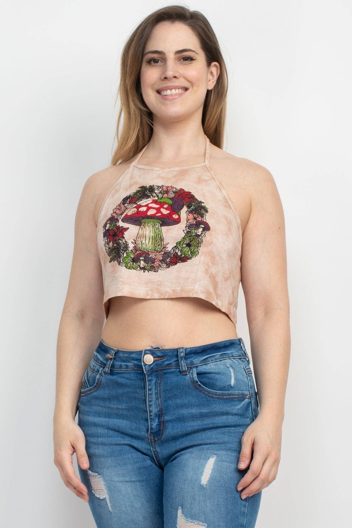 Lakhays Collection Inc. - Wholesale Tank Top - Women's - Woodland Mushroom Halter Top0