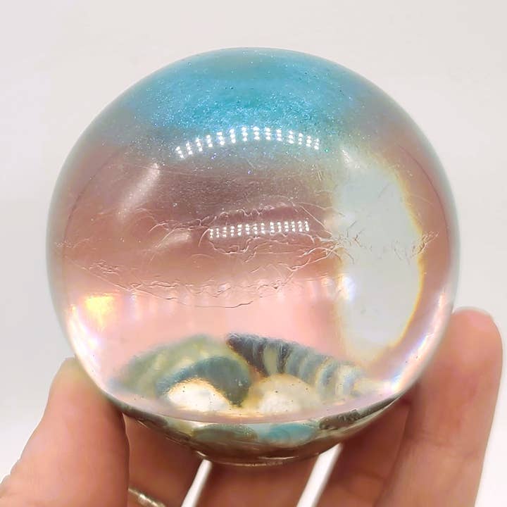 Small Ocean Sphere-Made w/ Eco-Friendly Resin, Shells, Sand for wholesale by JEMS of the Sea