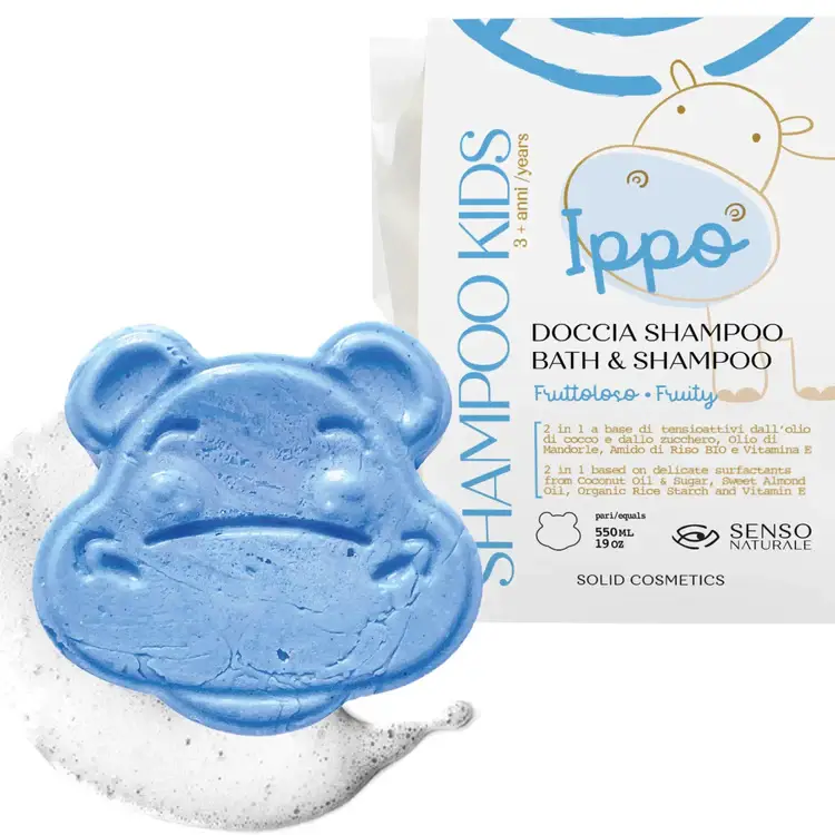SENSO NATURALE - Wholesale 2-in-1 Shampoo & Body Wash - Baby - Shower Shampoo Solid Kids Fruity - Hippo Ippo7